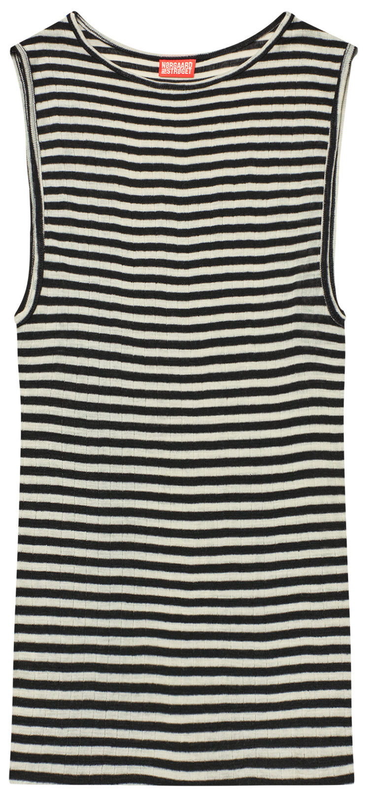 NPS Tank Top Wool, Black/Ecru Stripe