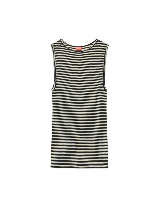 NPS Tank Top Wool, Black/Ecru Stripe