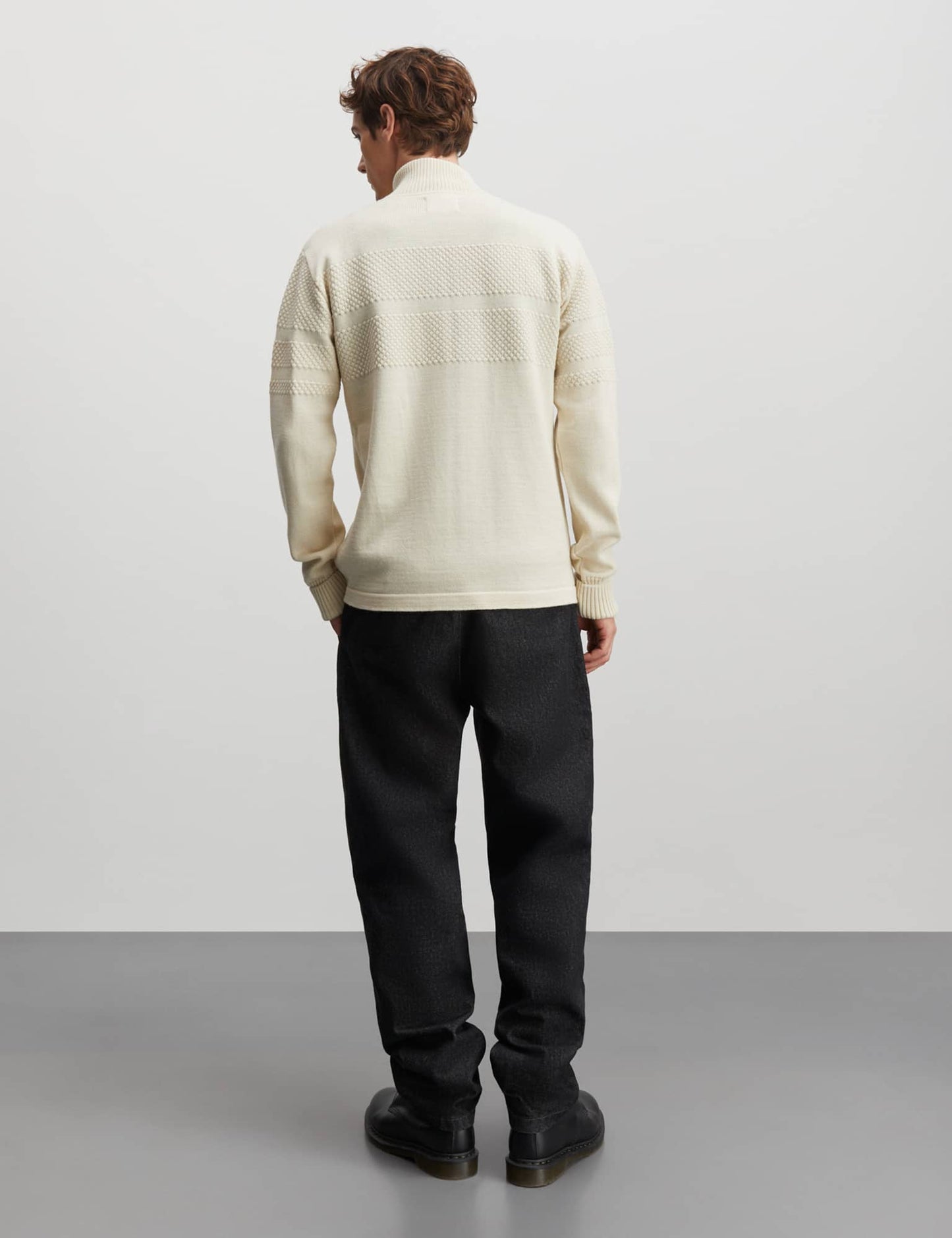 Wool Klemens Zip Knit, Vanilla Ice