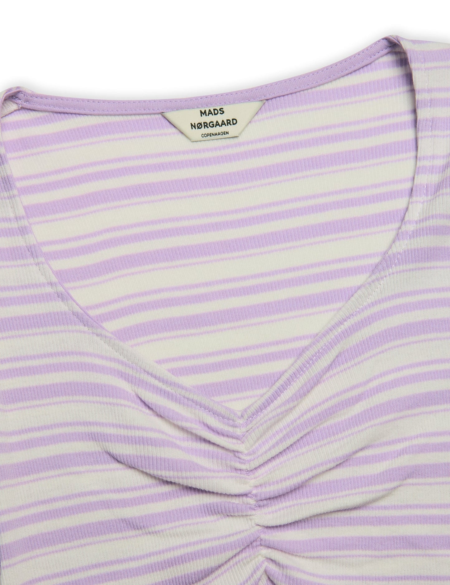 2x2 Cotton Stripe Tinna Tee,  White Alyssum / Lavendula