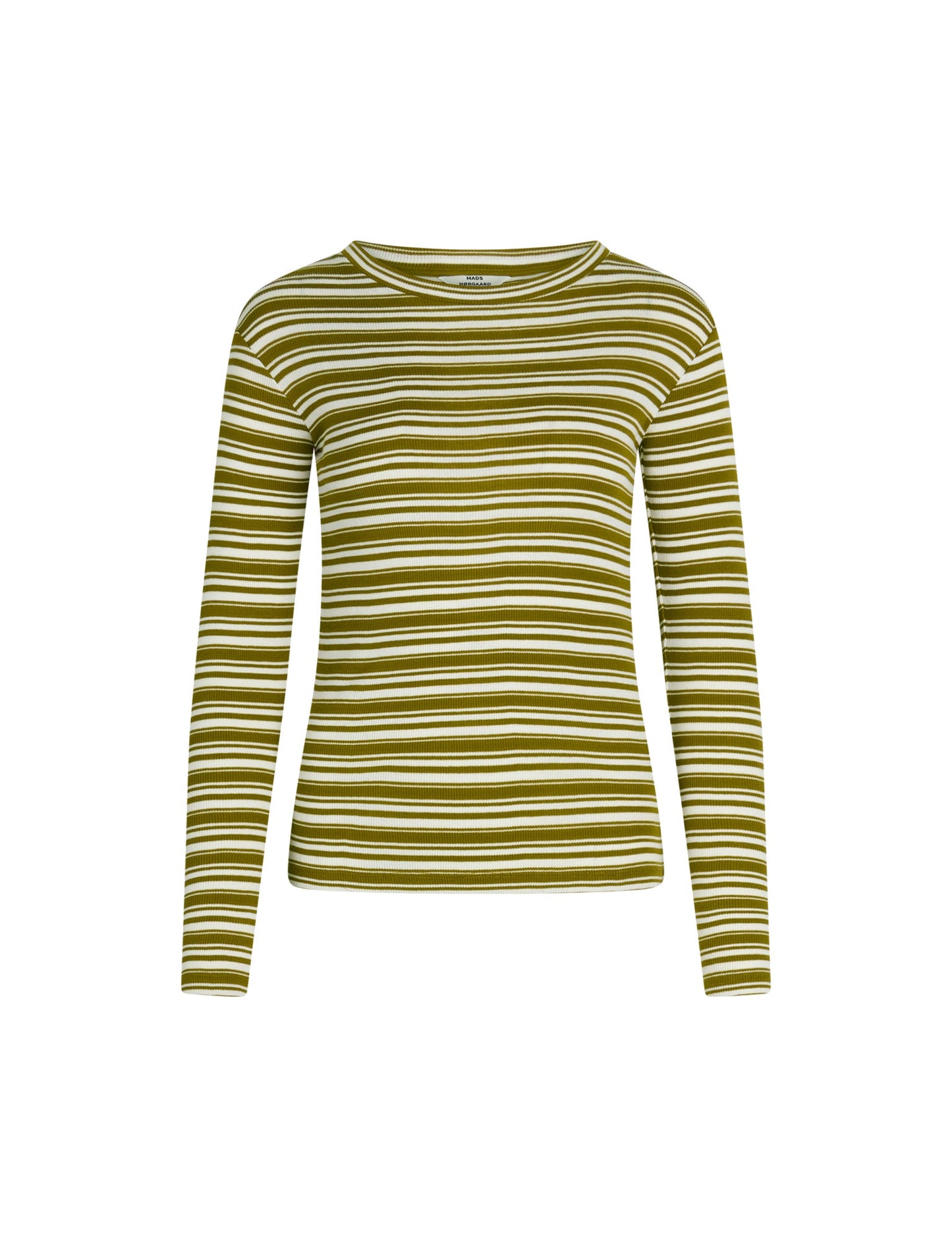 2x2 Cotton Stripe Tuba Top,  Fir Green / White Alyssum