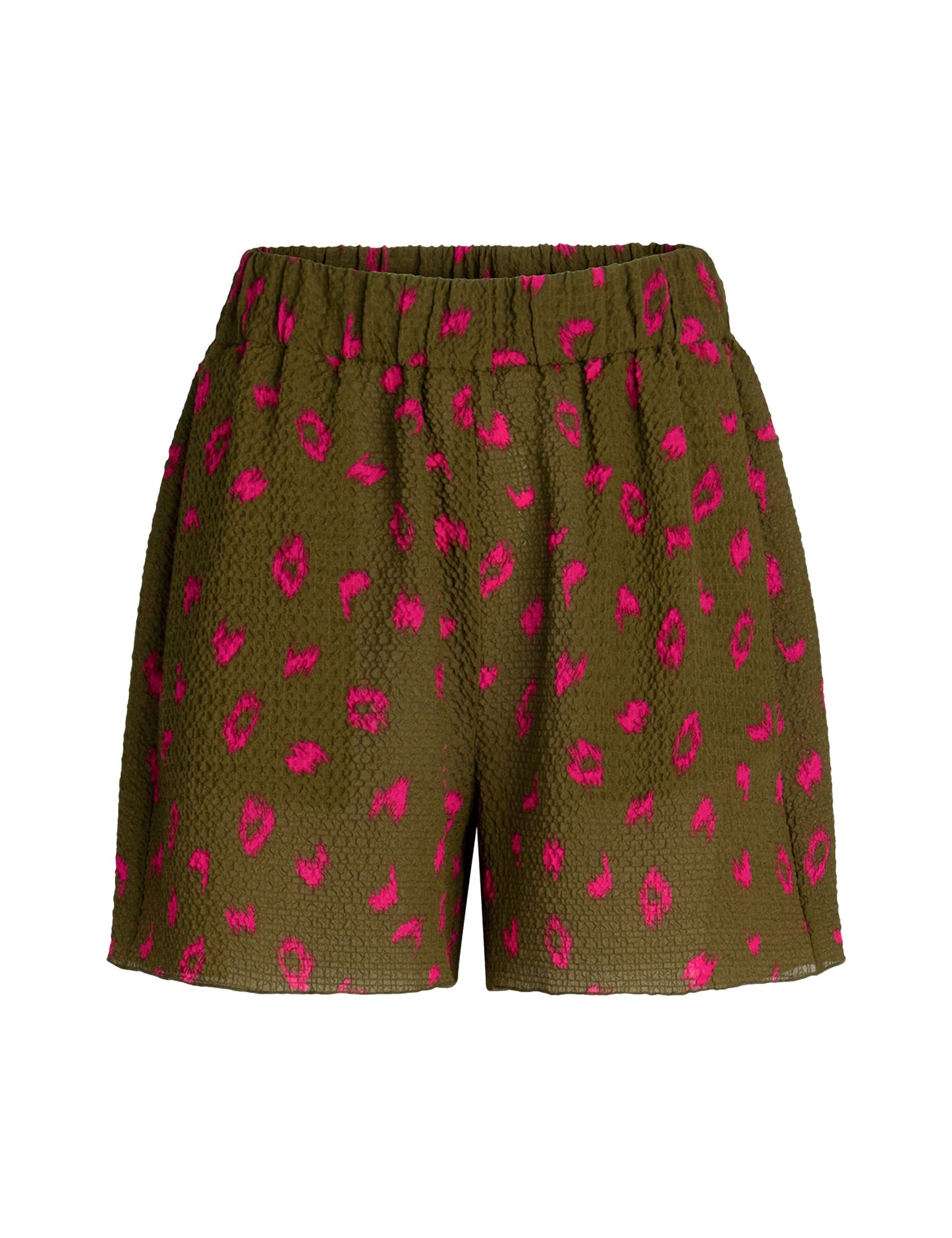 Bumpy Flower Pirna Shorts,  Brushed Dot AOP Fir Green