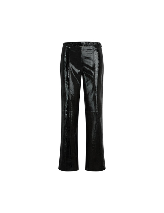 Snake Leather Pirla Pants,  Black