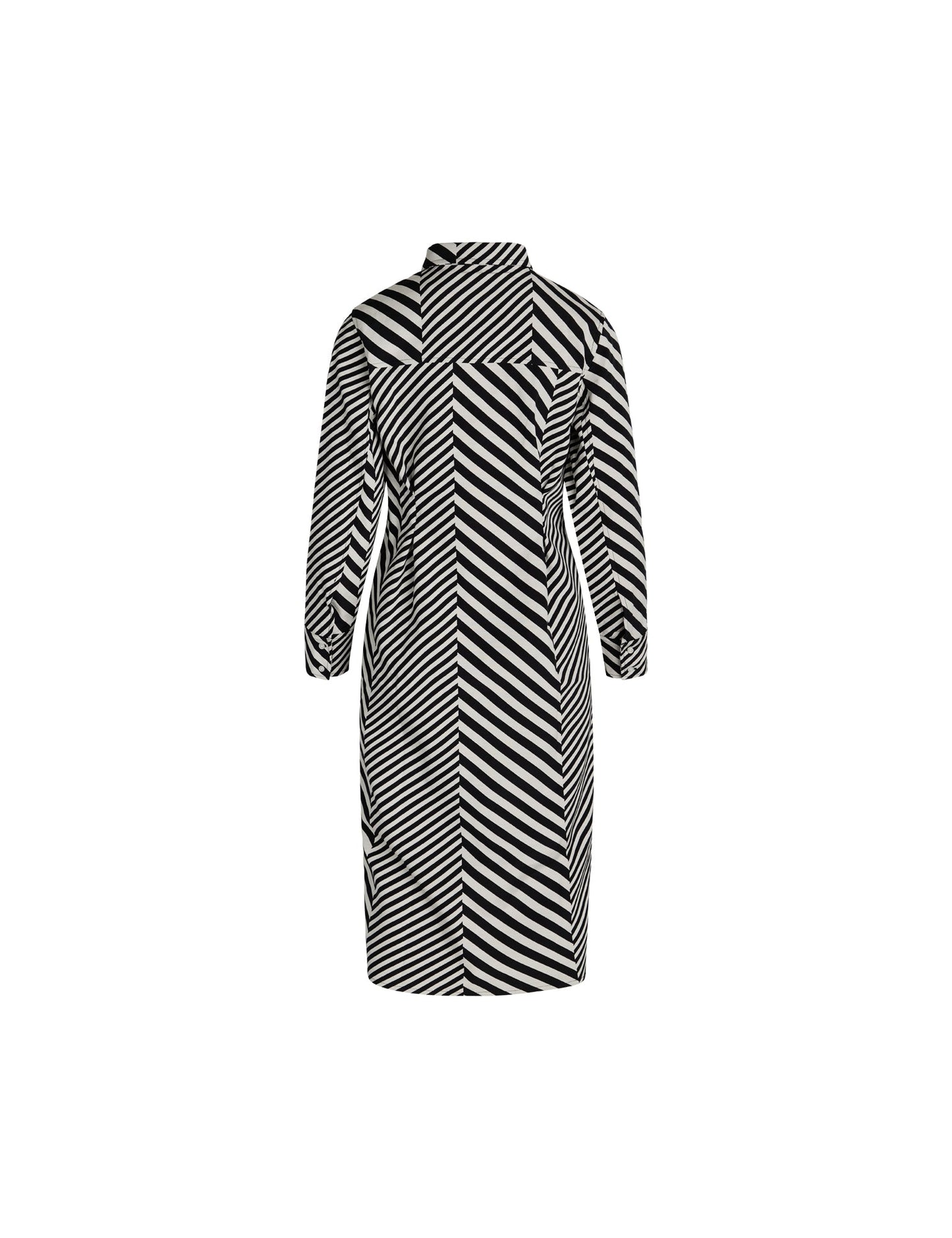 Mix Stripe Lora Dress, Black/Cloud Dancer