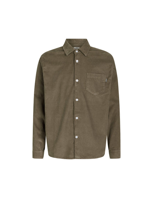 Organic Cord Svano Shirt, Dusky Green