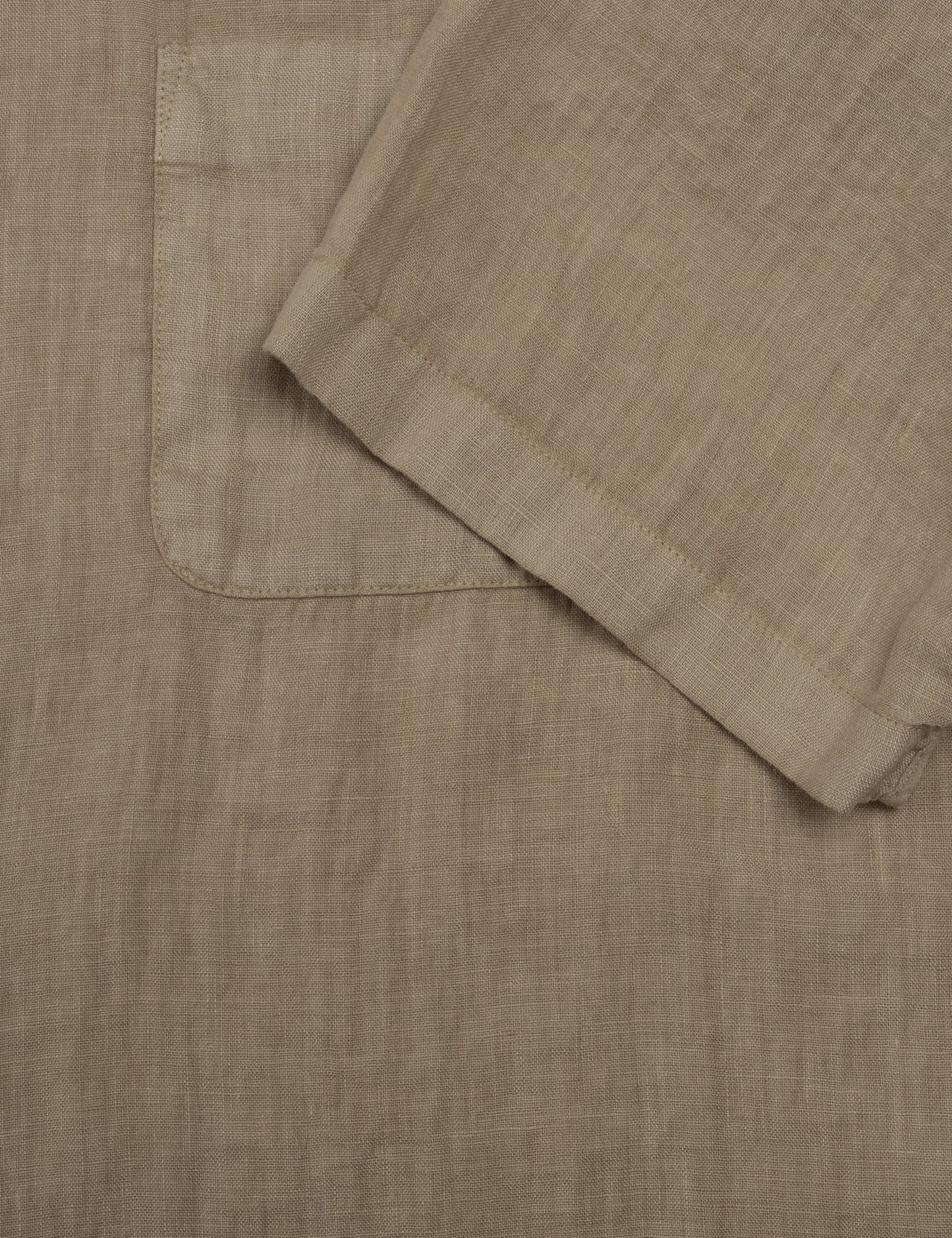 Dyed Linen Victor Shirt SS, Kelp