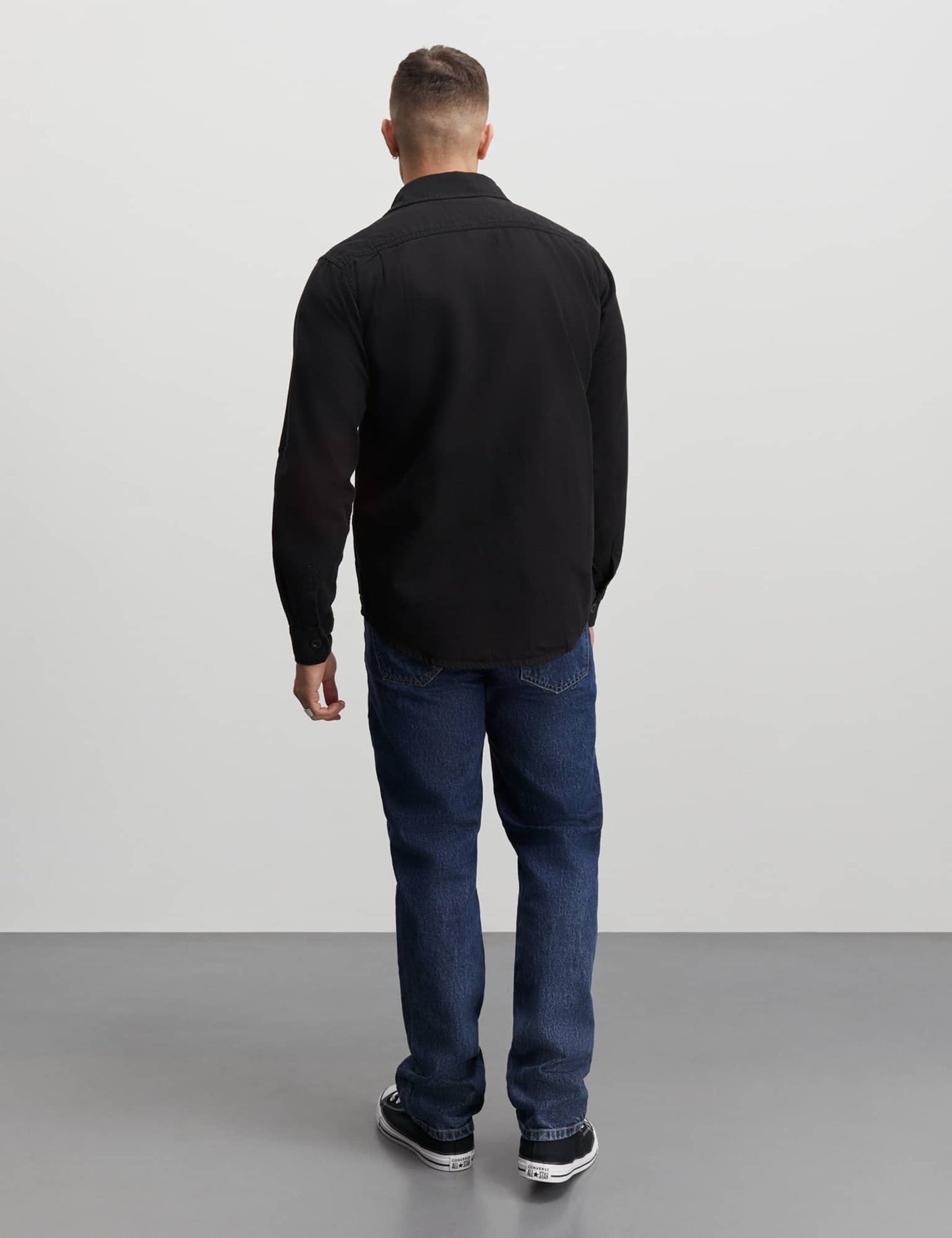 Dyed Canvas Skyler Shirt, Black