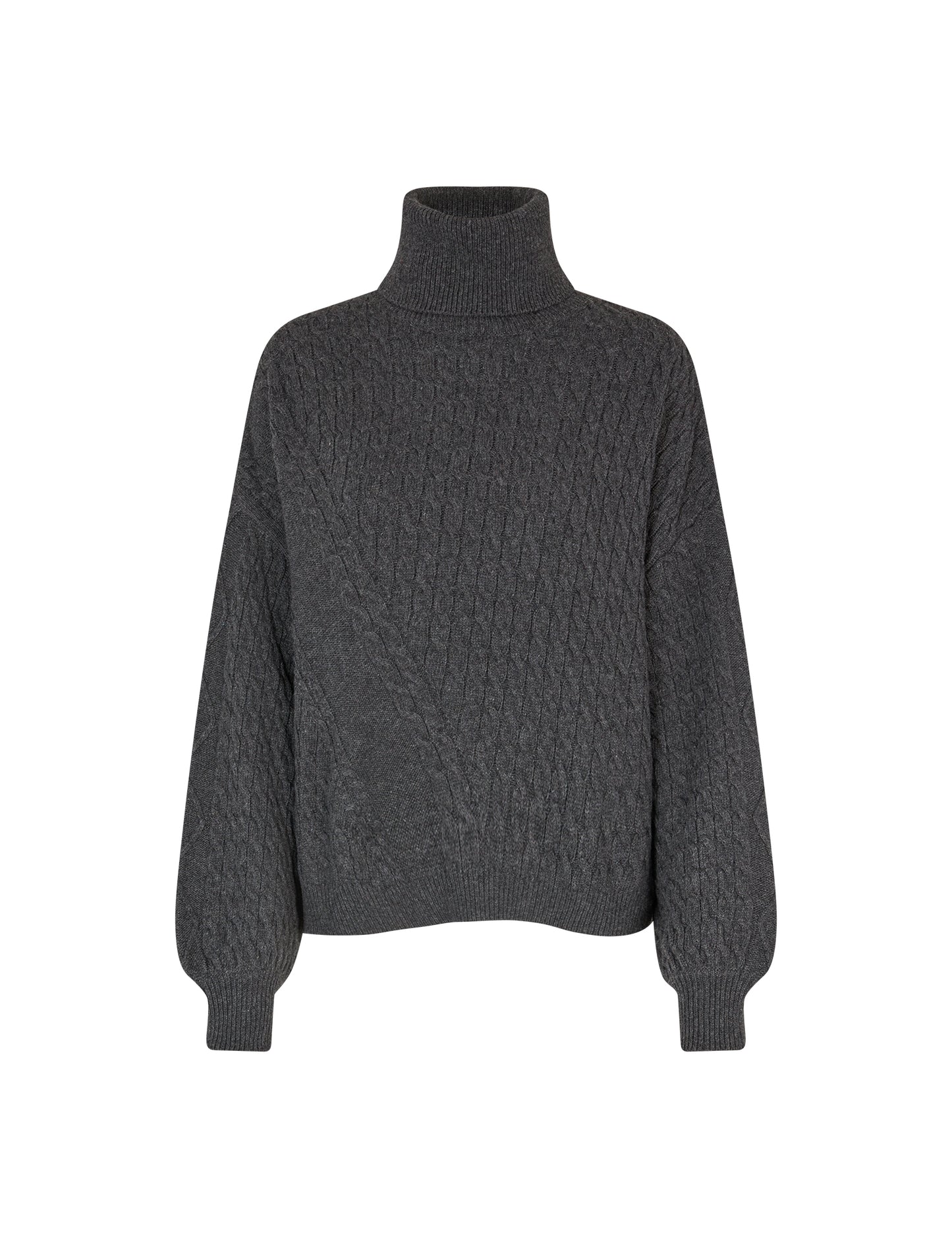 Recycled Wool Mix Rerik Sweater, Charcoal Melange