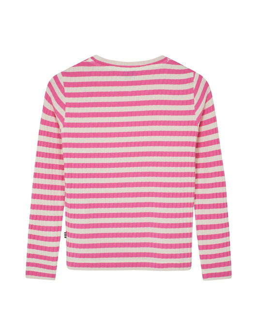 5x5 Classic Stripe Talika Top, Carmine Rose/ Vanilla Ice