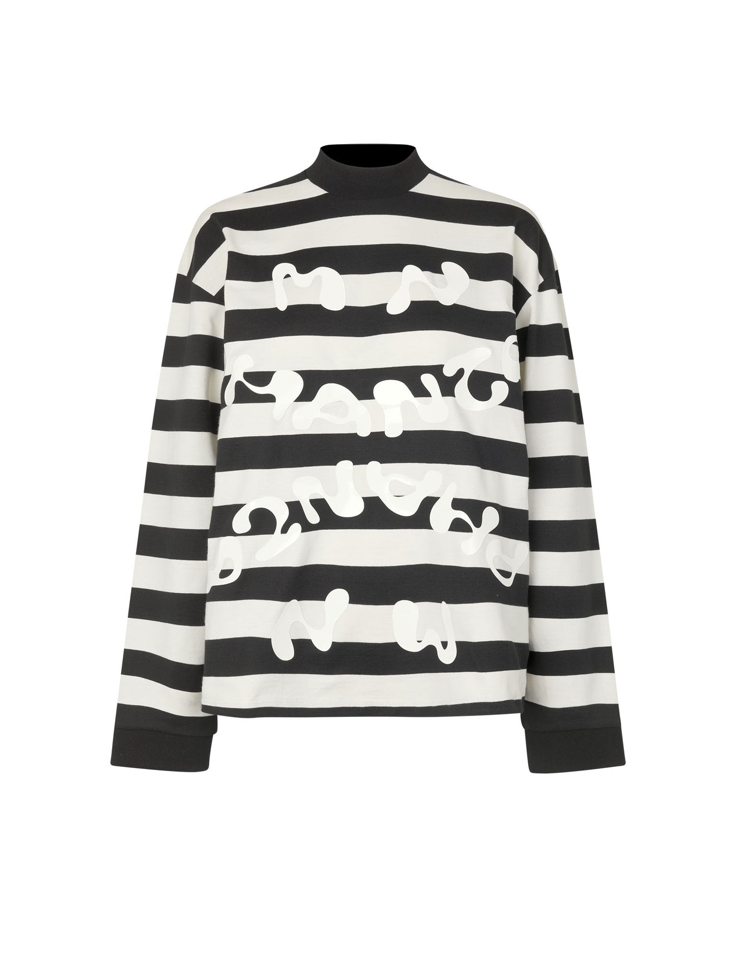 Heavy Single Stripe Jeti Tee LS, Snowwhite/Black