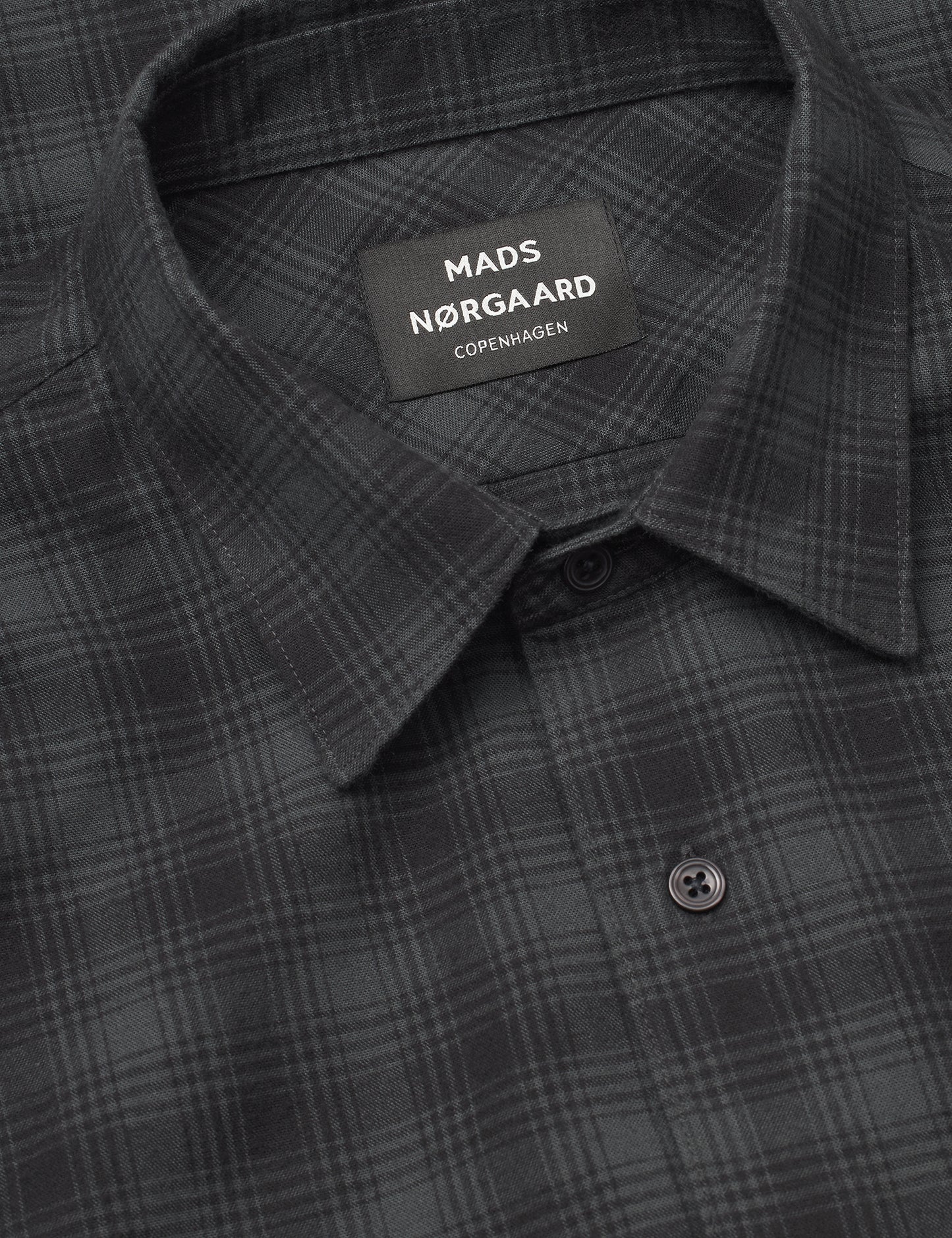 Cotton Flannel Malte Check Shirt, Asphalt Check