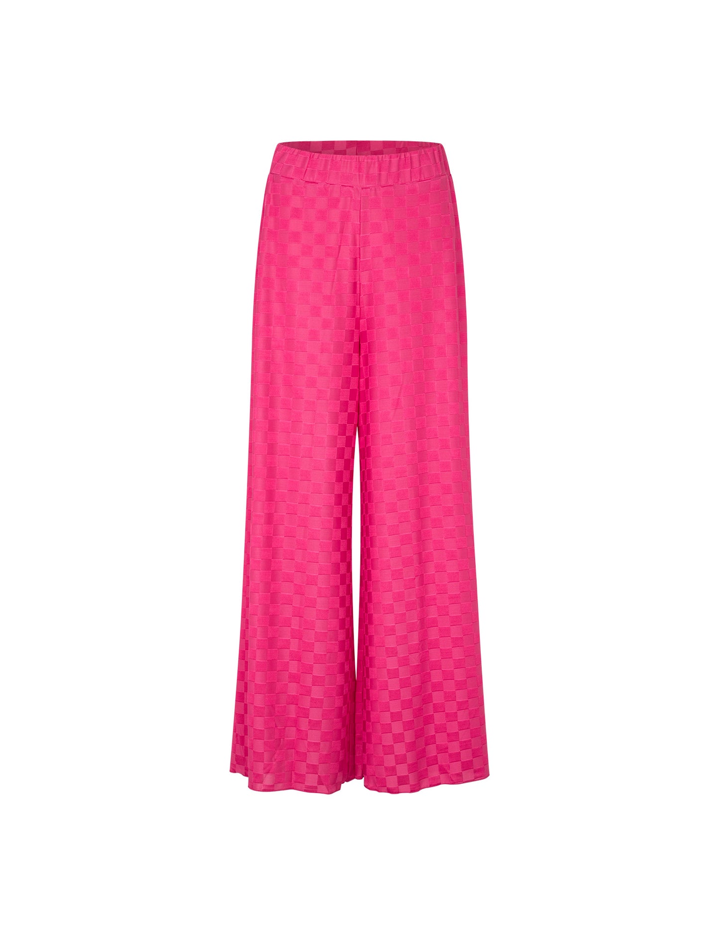 Check Jersey Vera Pants, Fuchsia Purple