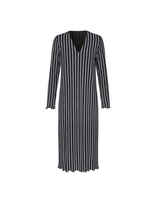 Glitter Jersey Hathena Dress, Glitter Stripe/ Silver