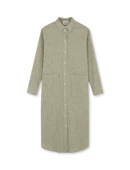 Crinckle Pop Zindi Dress, Olive Branch/Cloud Dancer