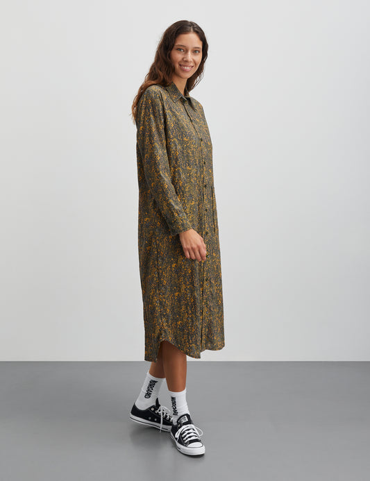 Crinckle Pop Zindi Dress AOP, Field AOP/Olive Branch