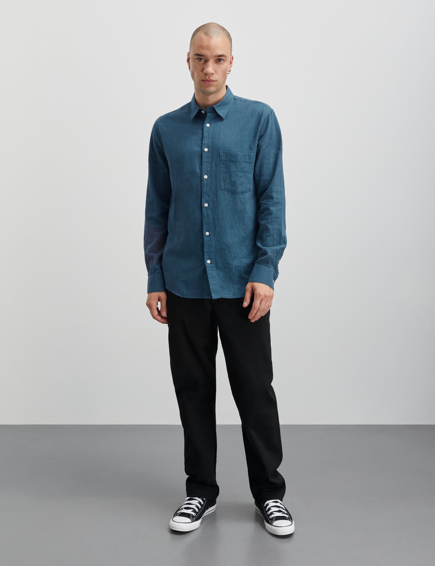 Cotton Linen Sune Shirt, Sargasso Sea