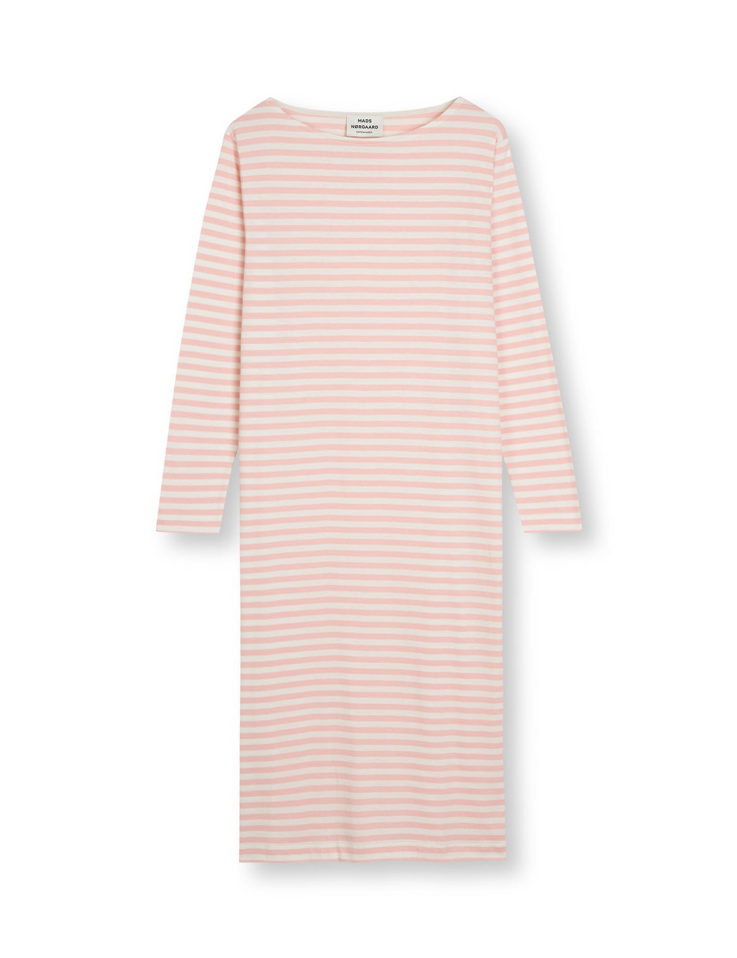 Soft Single Stripe Sille Dress, Strawberry Cream/Snow White