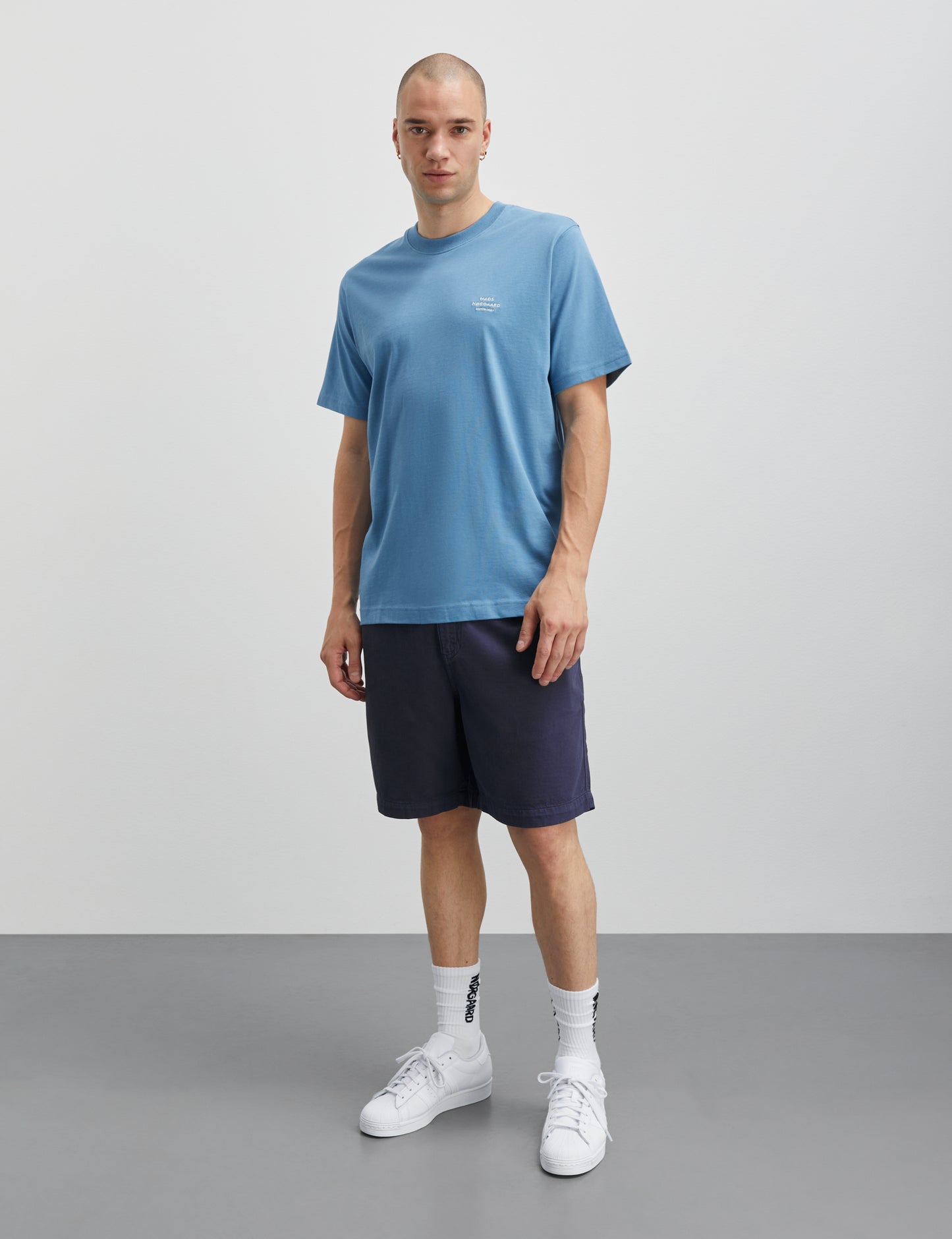 Cotton Jersey Frode Emb Logo Tee, Captain`s Blue