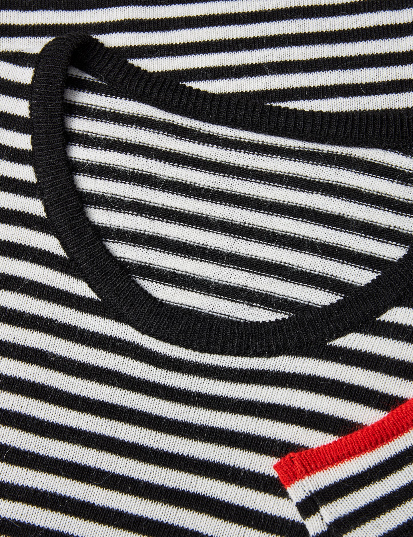 One Stripe Ellis Knit, Black/Ecru