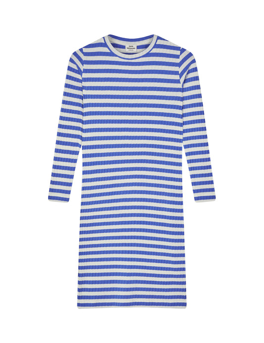 5x5 Classic Stripe Dubina Dress, Amparo Blue/ Vanilla Ice