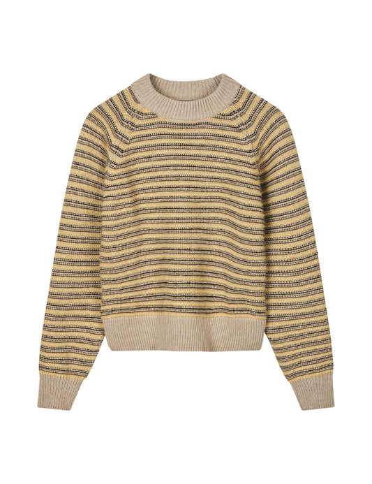 Stripey Martha Sweater, Oatmeal Melange Mix