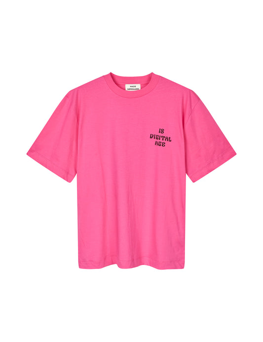 Single Organic Dassel Tee, Carmine Rose