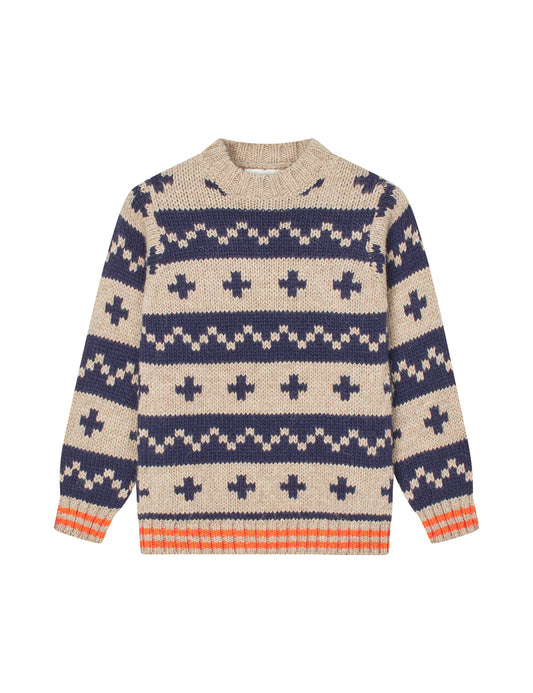 Crash Keldino Reykavik Sweater, Nature Mel/Deep Well