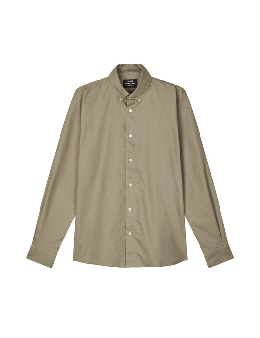 Cotton Oxford Sune Shirt BD, Silver Sage