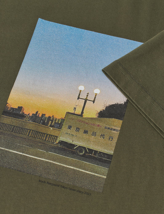 Cotton Jersey Frode Tokyo Diary Tee, Olive Night