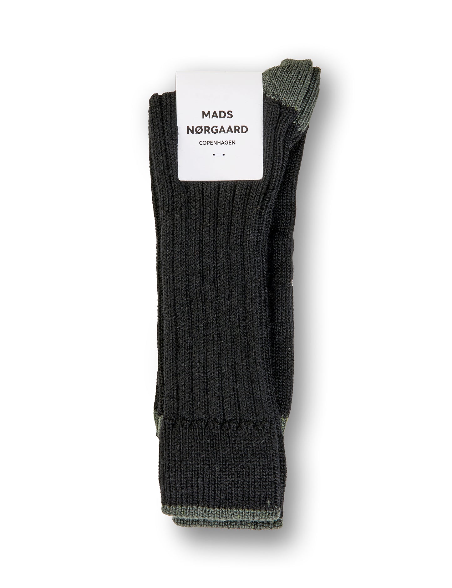 Woolen Carl Rib Socks, Black