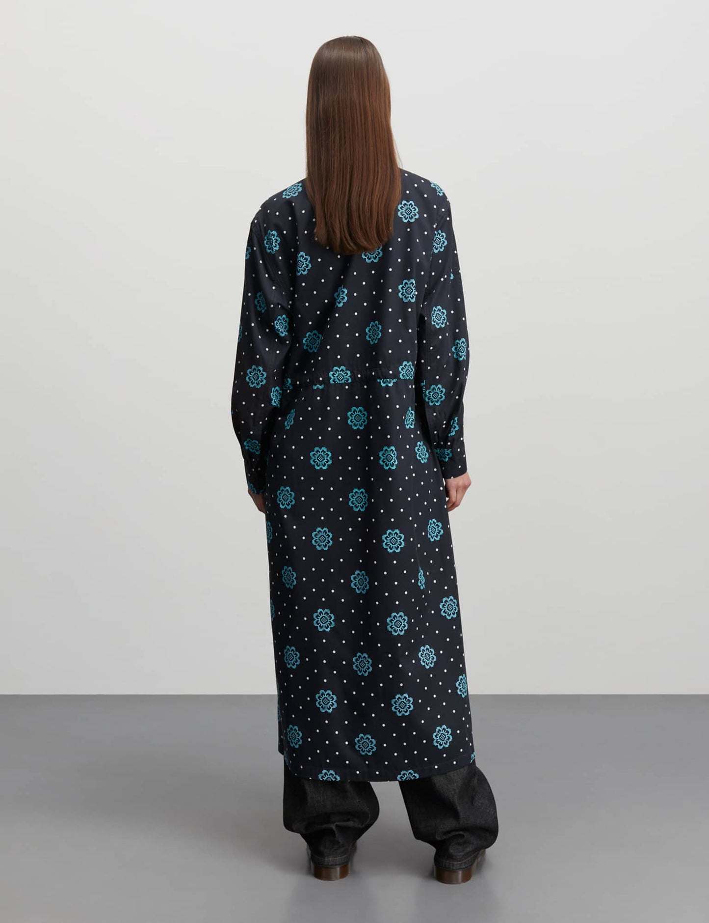 Leo Twill Asa Dress AOP, Pixel Flower Dot AOP/Black