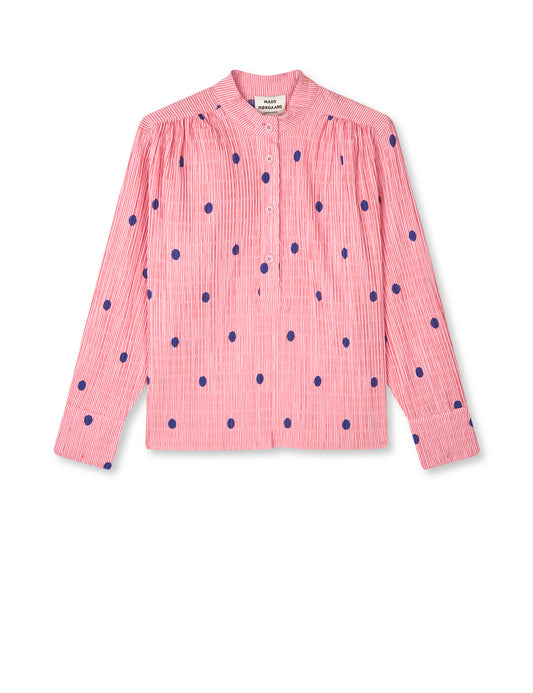 Crinckle Pop Bara Shirt AOP, Dot AOP/Candy Pink