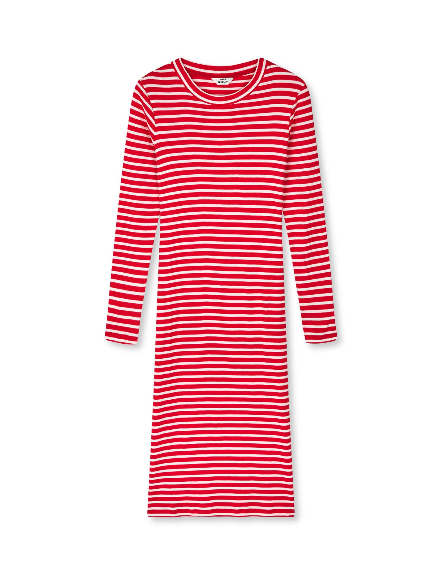 2x2 Cotton Stripe Duba Dress, High Risk Red/White Alyssum