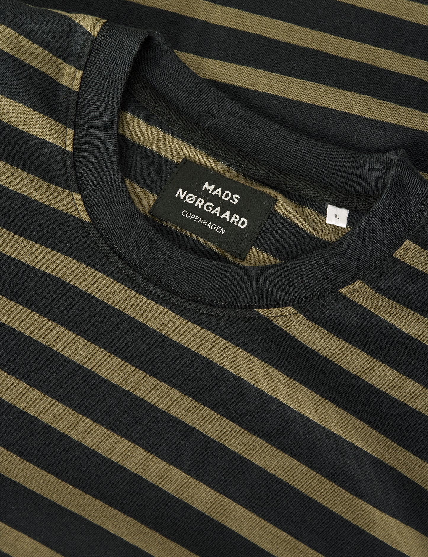 Cotton Jersey Stripe Frode Tee, Kalamata/Jet Black