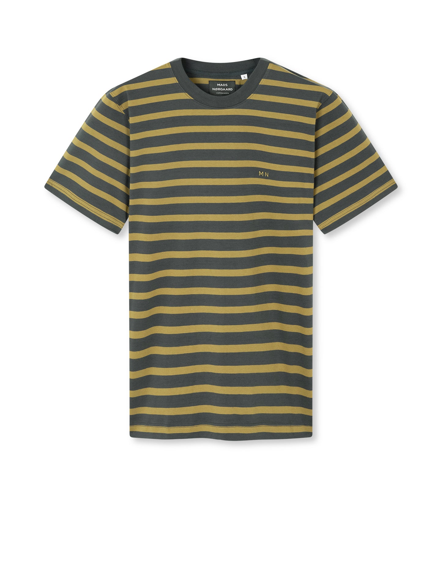 Cotton Jersey Stripe Frode Tee, Willow/Black Oyster