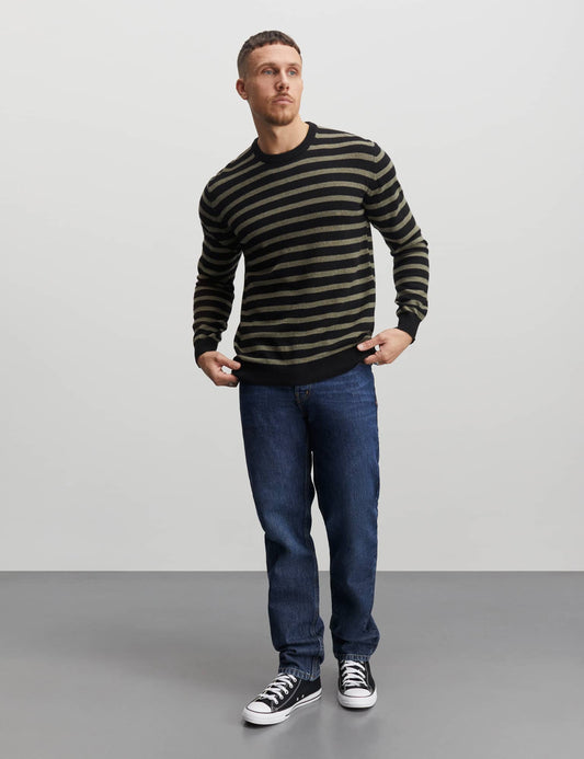 Eco Wool Karsten Stripe Knit, Kalamata/Jet Black