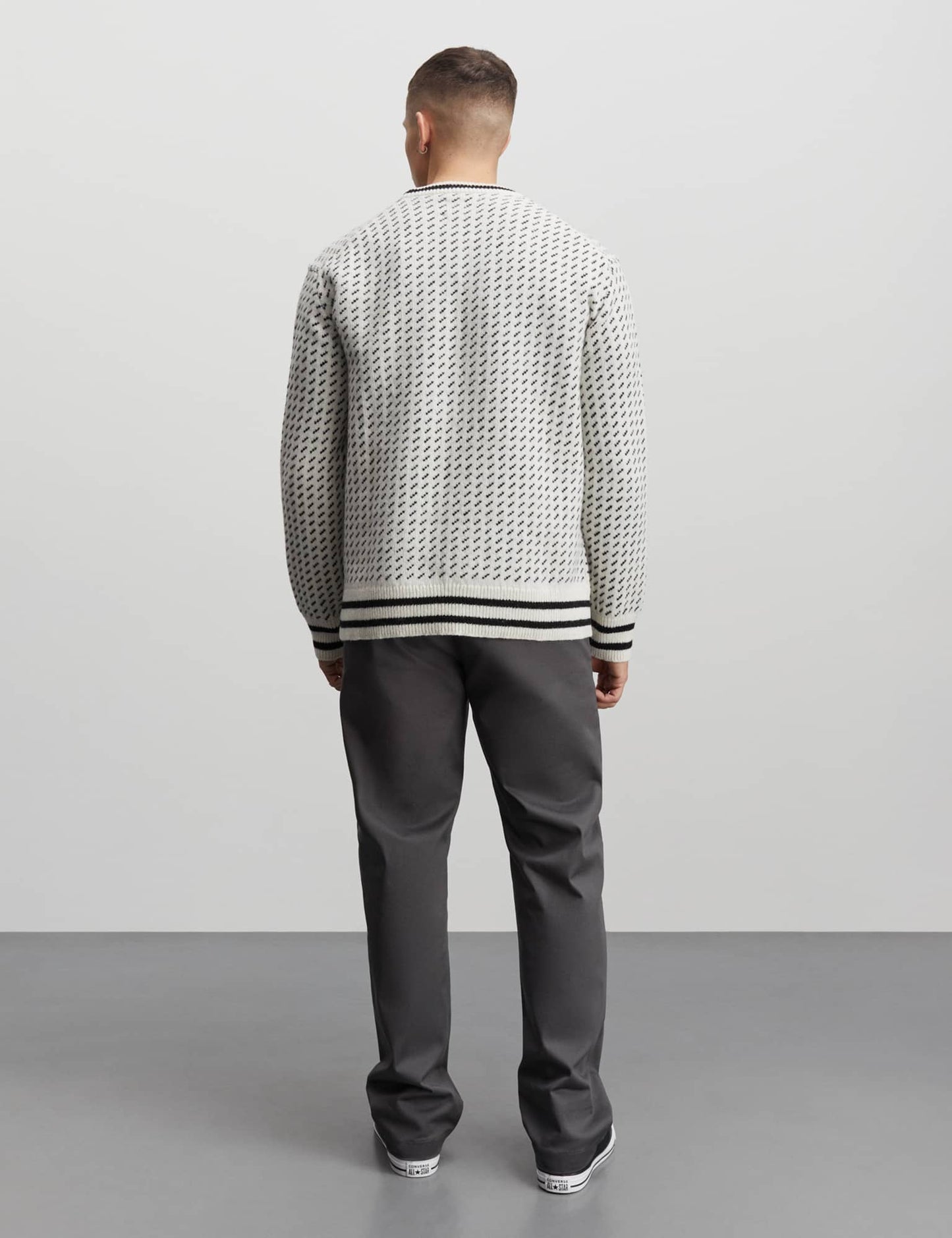 Shetland Gustav Lusekofte Knit, Cloud Dancer/Black