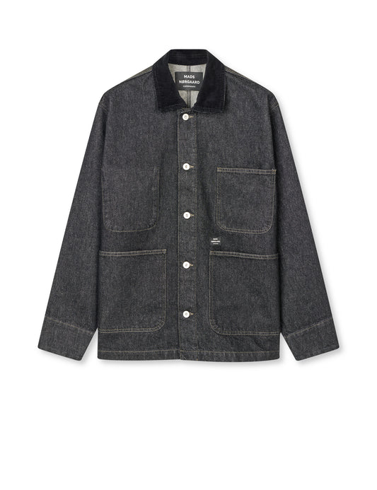 Arizona Black Denim Chore Jacket, Black