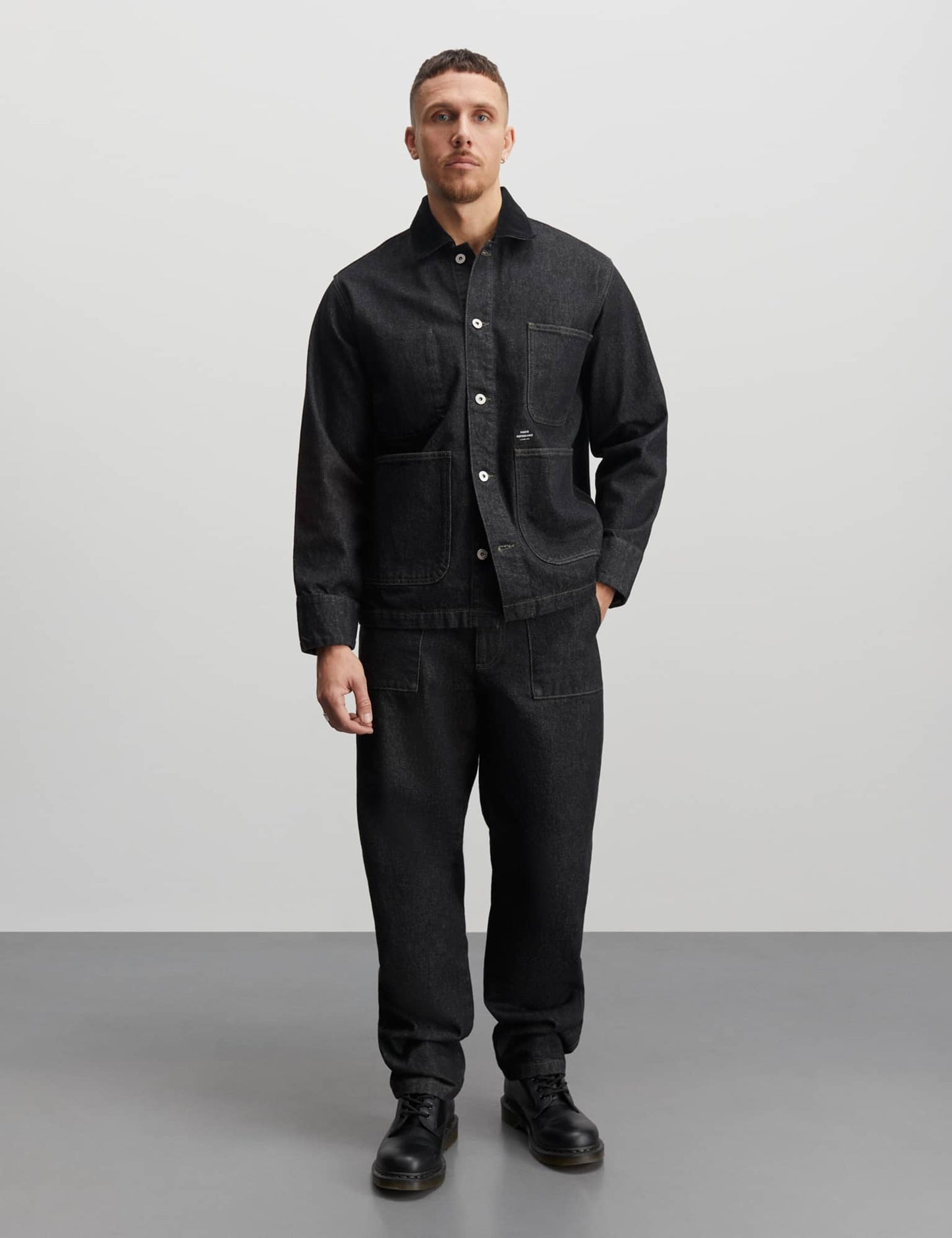 Arizona Black Denim Chore Jacket, Black