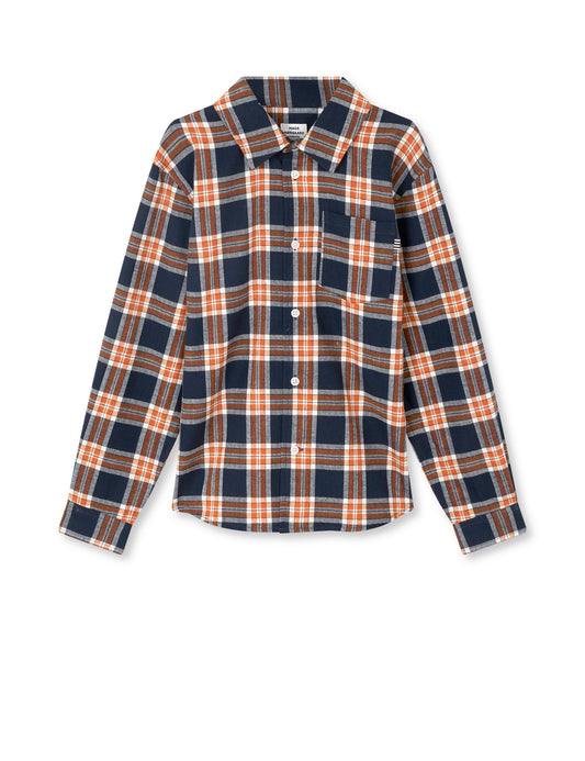 Check Flannel Svano Shirt, Parisian Night/Orange Clown Fi