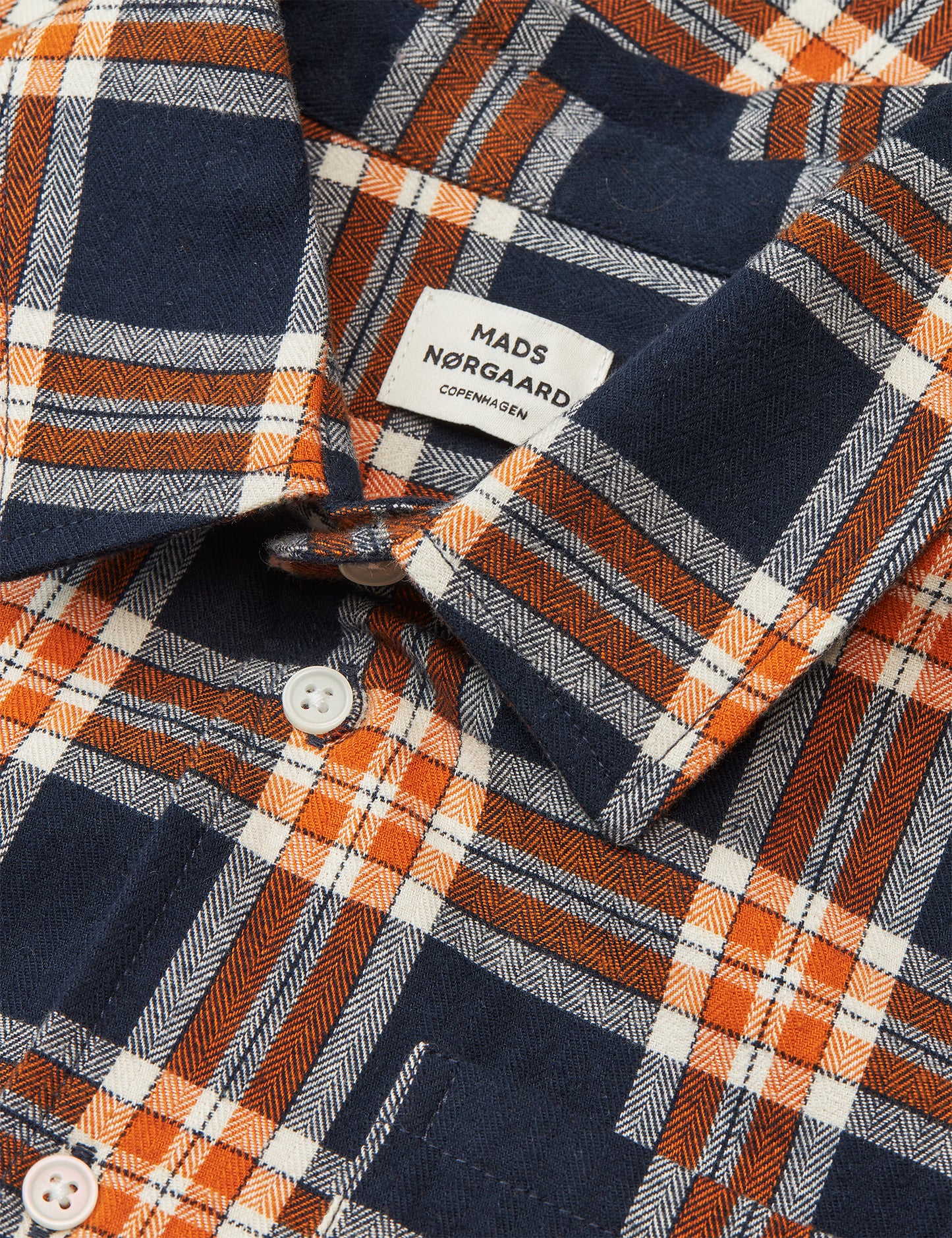 Check Flannel Svano Shirt, Parisian Night/Orange Clown Fi