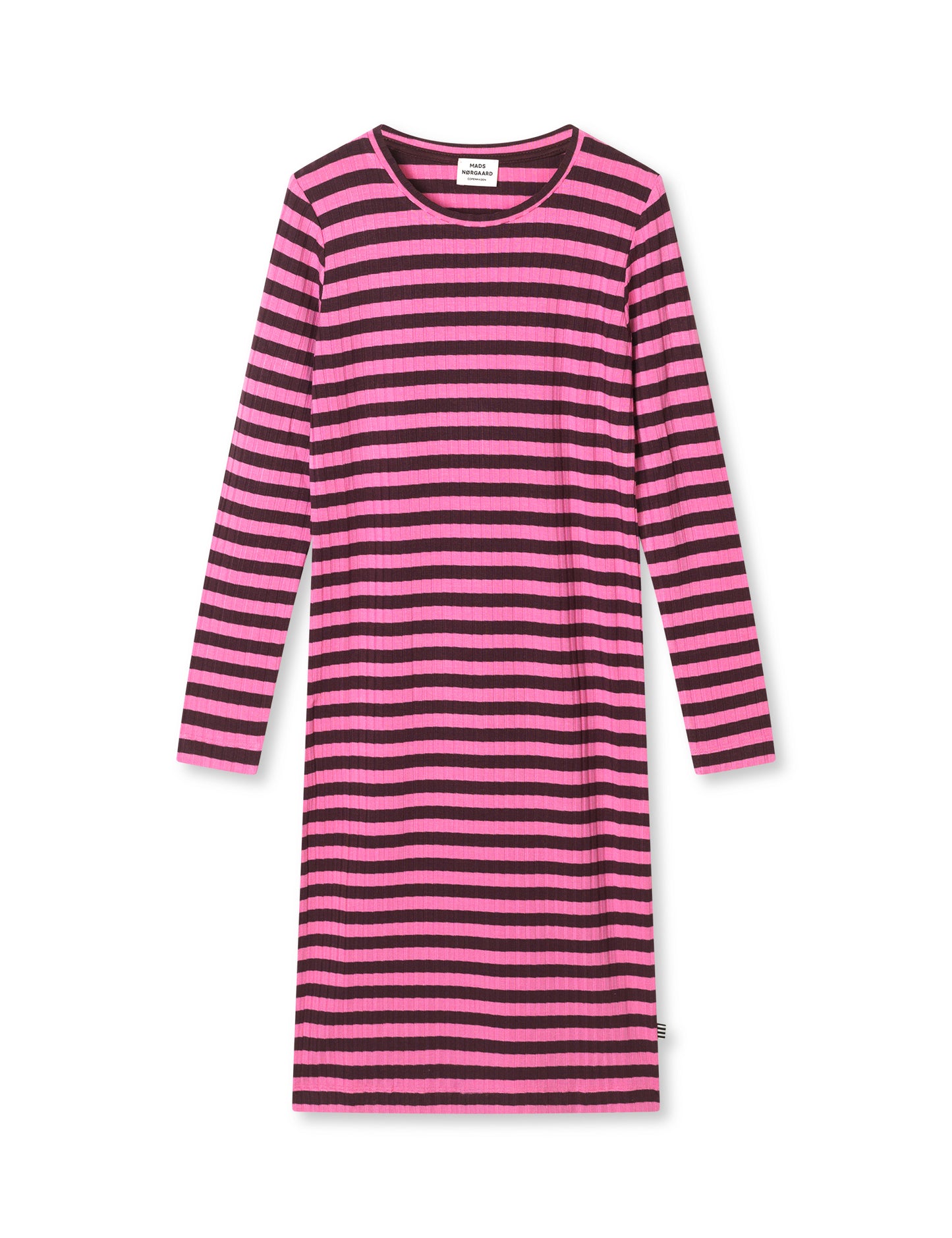 5x5 Classic Stripe Dubina Dress, Plum Perfect/Carmine Rose