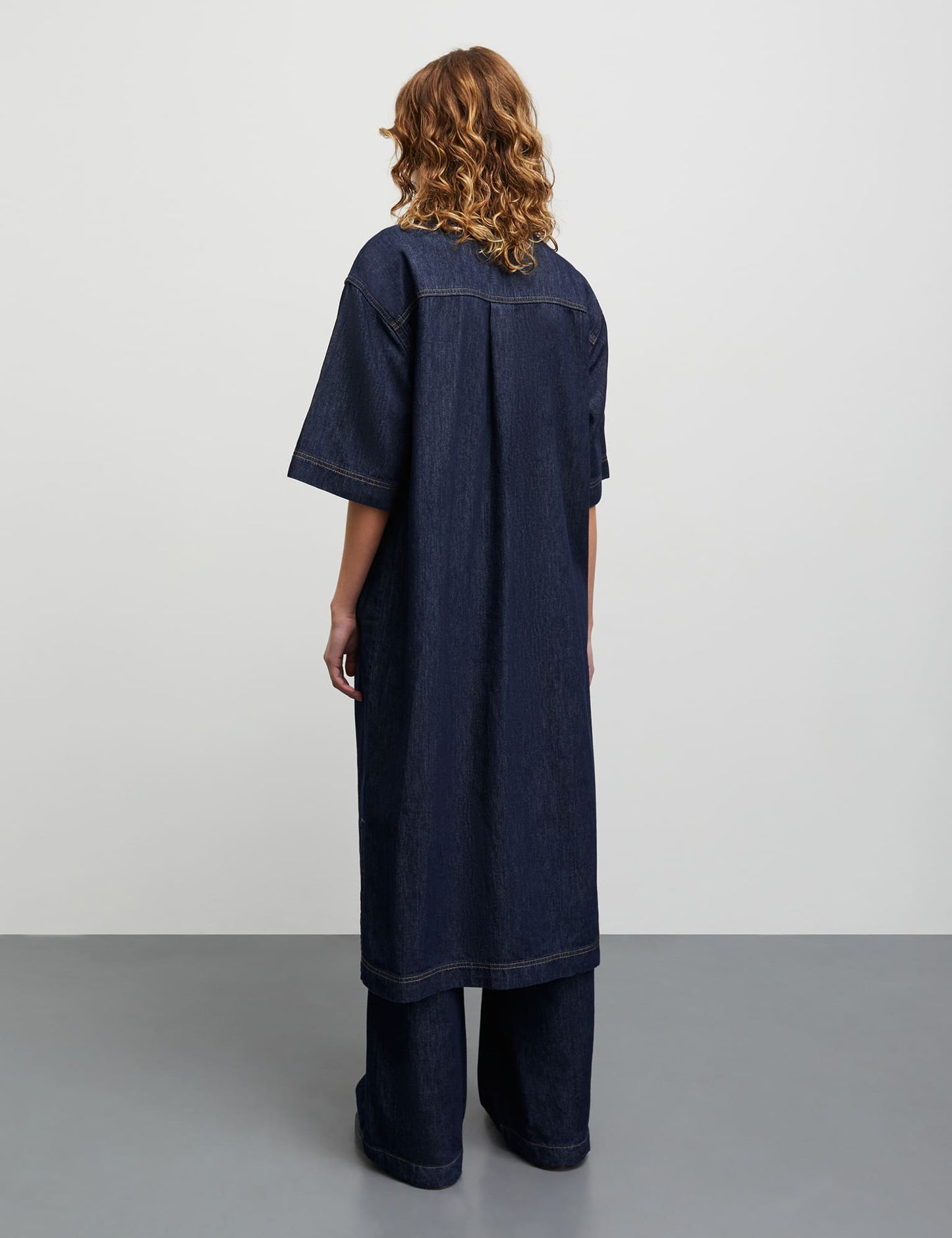 Cosy Denim Violet Dress, Dark Indigo