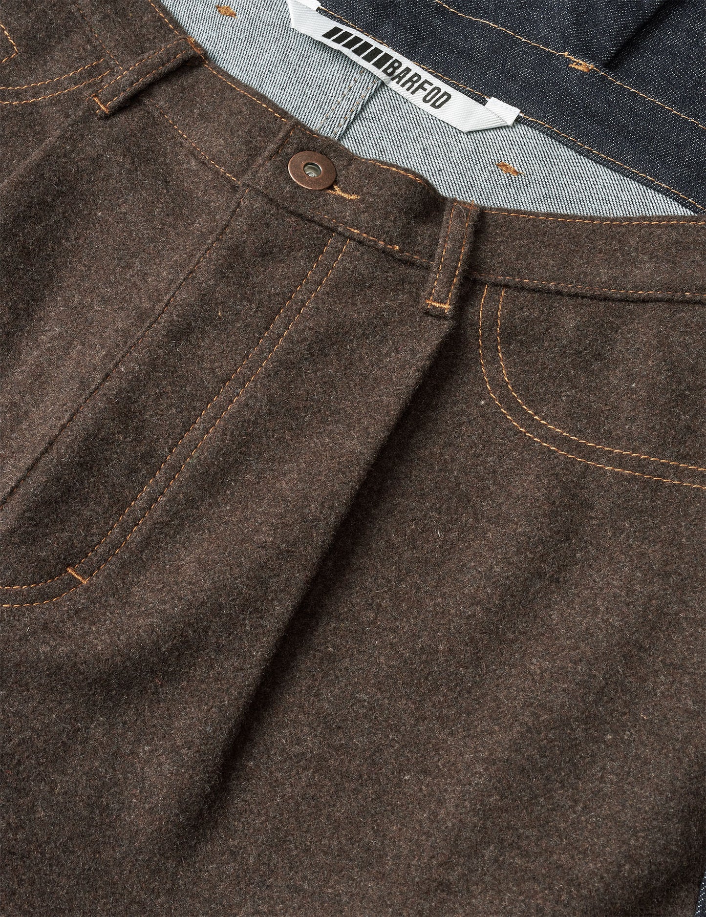 MB 50/50 Baggy Jeans, Raw/Brown